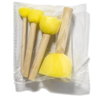 Набор спонжей художественных, 4 шт, материал поролон, с дерев.рукоятками