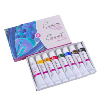 Набор акрил. красок   8 цв 10мл "Сонет" картон, туба