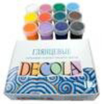 Набор акрил. красок  12цв 240мл "Decola" глянец, банка