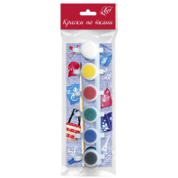 Набор акрил. красок по ткани  6 цв, 5мл., блок-тара