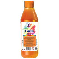 Гуашь художественная Луч 500мл оранжевая светлая, бутылка