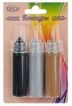 Набор контуров  (Черный, Серебро, Золото) 3*20мл, DecArt