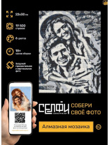 Мозаика алмазная по номерам на холсте 22*30см "СЕЛФИКОНСТРУКТОР" 6 цв, Класска