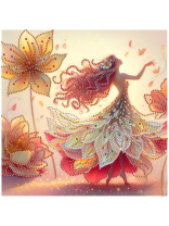 Мозаика алмазная по номерам на холсте 30*30см "Рыжая принцесса" (частичное заполнение)