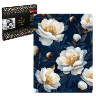 Мозаика алмазная по номерам на холсте 30*40см "Белые маки" с подрамником (частичн.выкл.)
