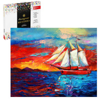 Мозаика алмазная по номерам на холсте 40*50см "Парусник в море" с подрамником