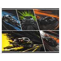 Клеенка для уроков труда "Неоновые тачки" 500*700мм, ПВХ, 130 мкм