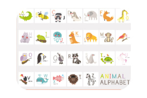 Настольное покрытие д/лепки 43*32см "Алфавит английский с животными"