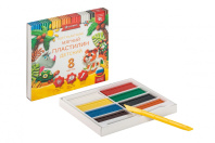 Пластилин  8цв 120гр. Детский мягкий к/к, стек