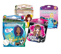 Альбом д/творчества "Superstyle" с наклейками и трафаретами 185*185мм 24л.