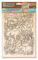 Дощечка для выжигания 28*21см "Животные джунглей"