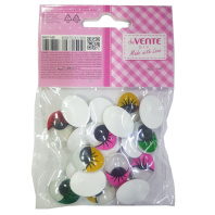 Набор "Глазки с ресницами" овальные 20*15мм, 20 шт, самоклеящиеся, ассорти