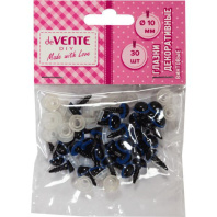 Набор "Глазки" 10мм, 30 шт, винтовые с фиксатором, голубые