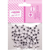 Набор "Глазки" 6мм, 100 шт, круглые на клеевой основе, с ресницами, черные