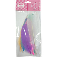 Набор "Перья для декорирования. DIY" 15*20см, 12 шт, гусиные, пастель, ассорти