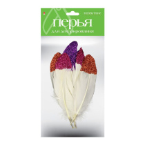 Набор Перья для декорирования 10 Яркий глиттер, 14-20см