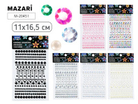 Стразы клеевые "Ассорти" пластиковые, 11*16,5см, 6 диз.