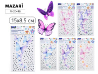 Стразы клеевые "Ассорти" пластиковые, 15*8,5см, 6 диз.