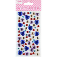 Стразы клеевые "Сердечки микс 1" 8*16см, ассорти