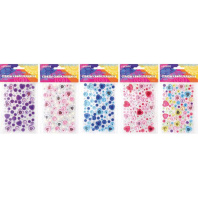 Стразы клеевые "Сердечки" 9*15см, акрил, ассорти