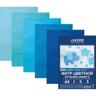 Набор цветного фетра А4  5л. 5цв. синяя гамма, 2мм