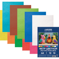 Набор цветного фетра А4 10л. 10цв., "Яркие цвета" 1мм, ЖЕСТКИЙ Набор цветного фетра А4 10л. 10цв., "Яркие цвета" 1мм, ЖЕСТКИЙ