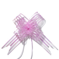 Бант подарочный затягивающийся  14см*50мм с органзой и перламутром, ассорти 10шт/уп