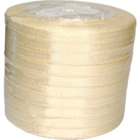 Лента упаковочная атласная  6мм, 22 м бежевая (10шт/уп)
