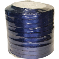 Лента упаковочная атласная  6мм, 22 м синяя (10шт/уп)