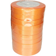 Лента упаковочная атласная 12мм, 22 м персик (10шт/уп)
