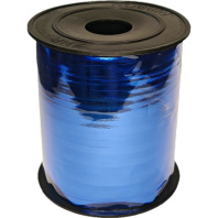 Лента упаковочная ПВХ 5мм*228м, металлик, синяя