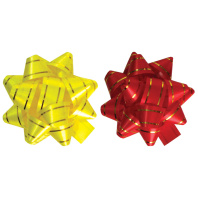 Набор бантов 6см  2шт Звезды, с золотой полоской, ассорти