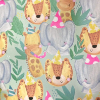 Бумага упаковочная 50*70см "Zoo" зеленая