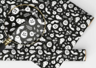 Бумага упаковочная 70*100см  "Хэллоуин" черная