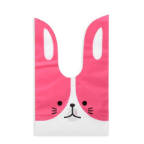 Мешок подар. ПВХ  с ушами 13*22см "Заяц" розовый 50шт/уп