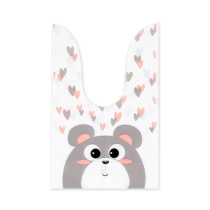 Мешок подар. ПВХ  с ушами 13*22см "Котик" серый 50шт/уп