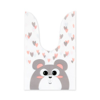 Мешок подар. ПВХ  с ушами 13*22см "Котик" серый 50шт/уп