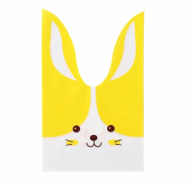 Мешок подар. ПВХ  с ушами 16*27см "Заяц" жёлтый 50шт/уп