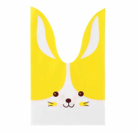 Мешок подар. ПВХ  с ушами 16*27см "Заяц" жёлтый 50шт/уп