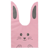 Мешок подар. ПВХ  с ушами 18*30см "Заяц в горошек" розовый 50шт/уп