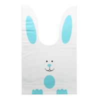 Мешок подар. ПВХ  с ушами 18*30см "Заяц" голубой 50шт/уп