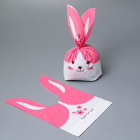 Мешок подар. ПВХ  с ушами 20*33см "Розовый кот" 50шт/уп