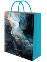 Пакет подар. бумажн. 40*47*8 см, 128гр/м2  Мраморная классика