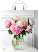 Пакет 40*36см (37мк) с петлевой ручкой "Роскошные пионы" ПНД