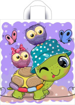 Пакет 42*38см (37мк) с петлевой ручкой "Черепашка" ПНД