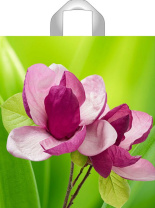 Пакет 44*40см (75мк) с петлевой ручкой "Цветок" ПНД