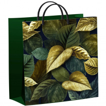 Пакет 30*30см (140мк) с пластиковой ручкой "Магия листьев" мягкий пластик