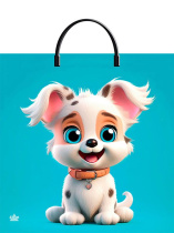 Пакет 36*37см (100мк) с пластиковой ручкой "Щенячий восторг" ПВД