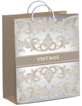 Пакет 40*30см (140мк) с пластиковой ручкой "Винтажный" мягкий пластик