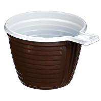 Чашка пластик. коричн.. 180мл. 50шт.в уп.
